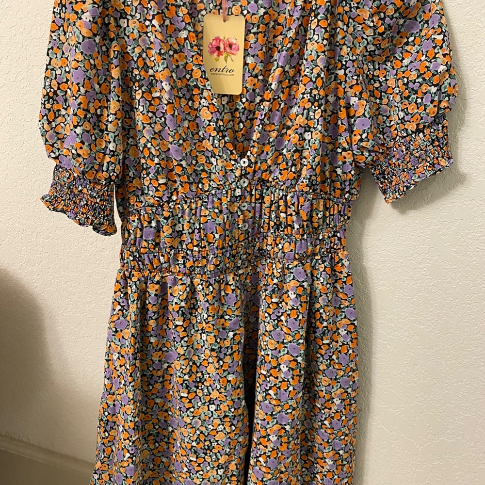 NWT Entro Floral Short Dress, Size small